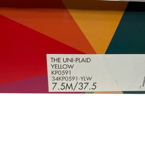 New In Box Katy Perry Collections The Uni Plaid Yellow Flats Size 7.5M - Picture 4 of 12